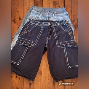 Set of 3 True Religion Mens Shorts Size 32